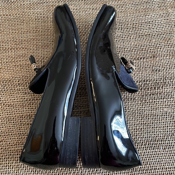 MORETTI Gold Label Black Patent Leather Loafers Size 12 - Picture 9 of 11